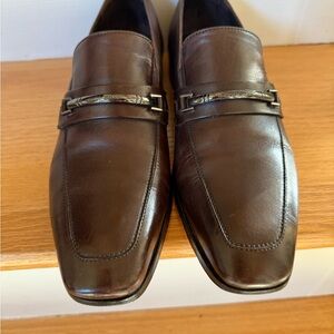 Hugo Boss Men's Dark Brown Leather Slip-On Loafers